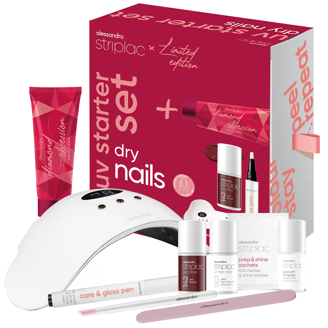Inhalt des Striplac Starter Set Dry Nails X-Mas Edition