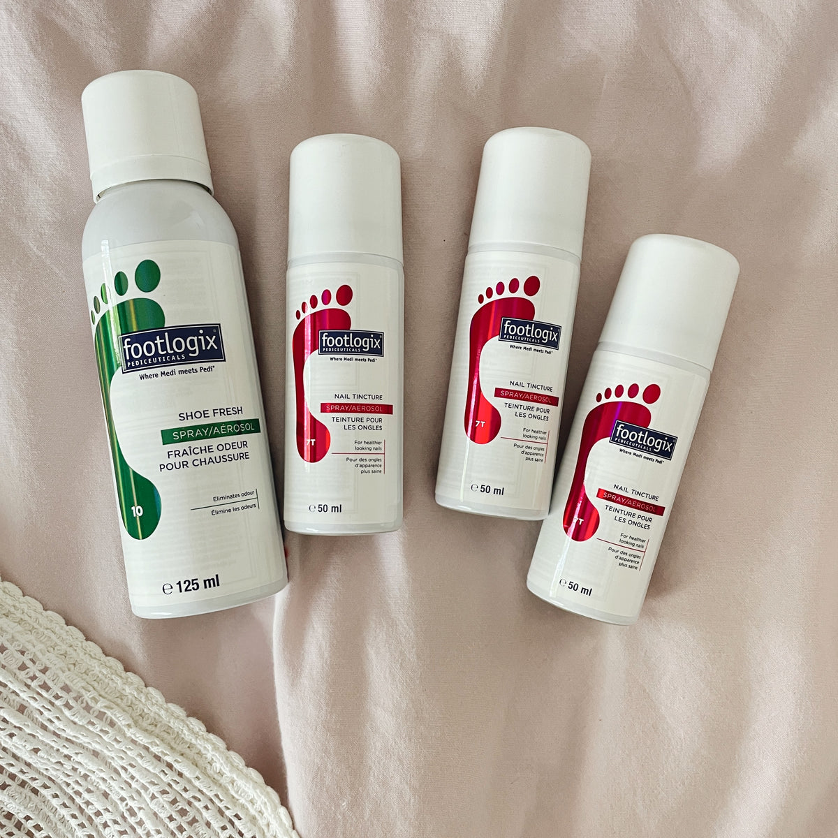 Lot de 3 sprays pour ongles Footlogix pour ongles décolorés