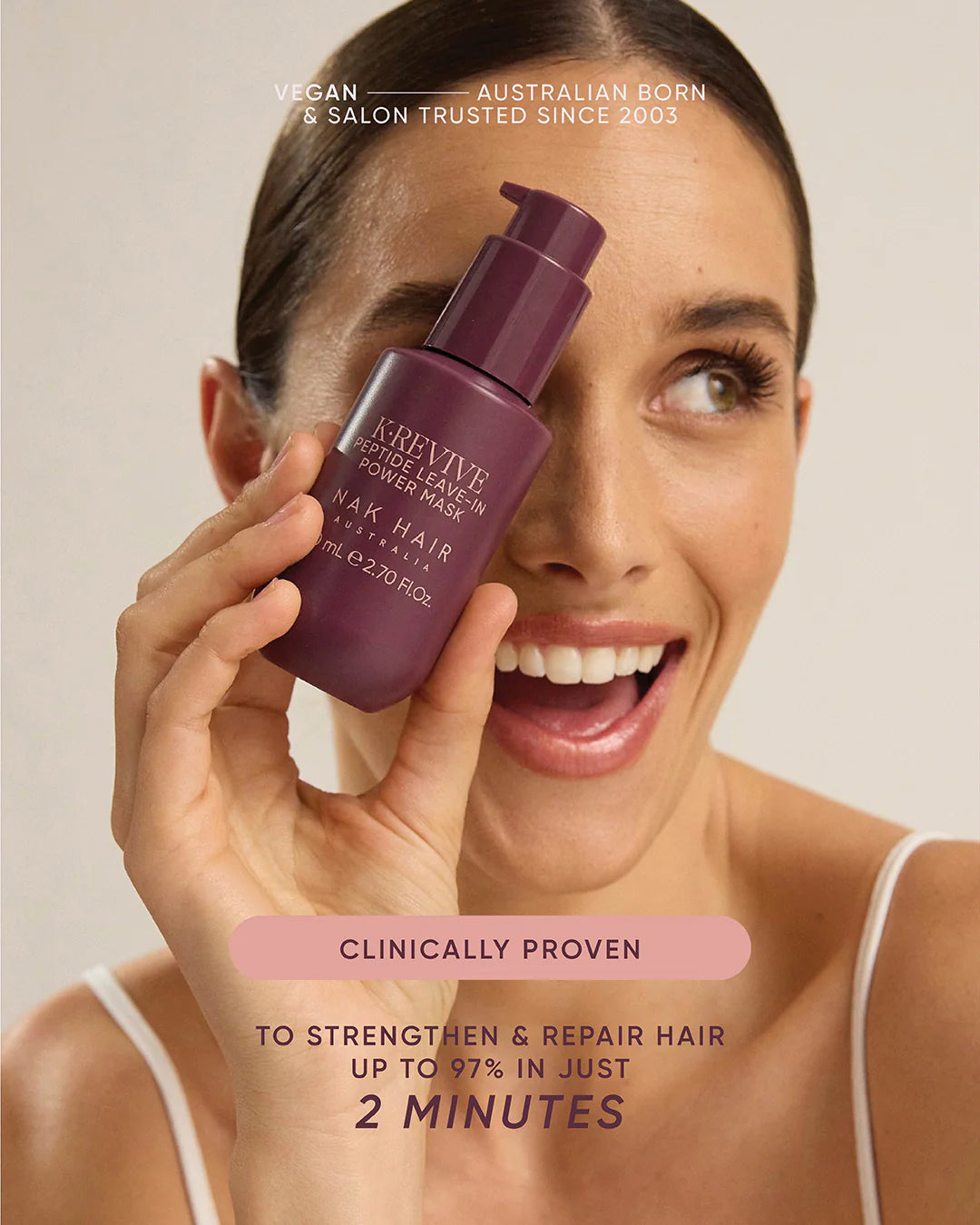 nak hair revive peptide leave in mask versterkt het haar