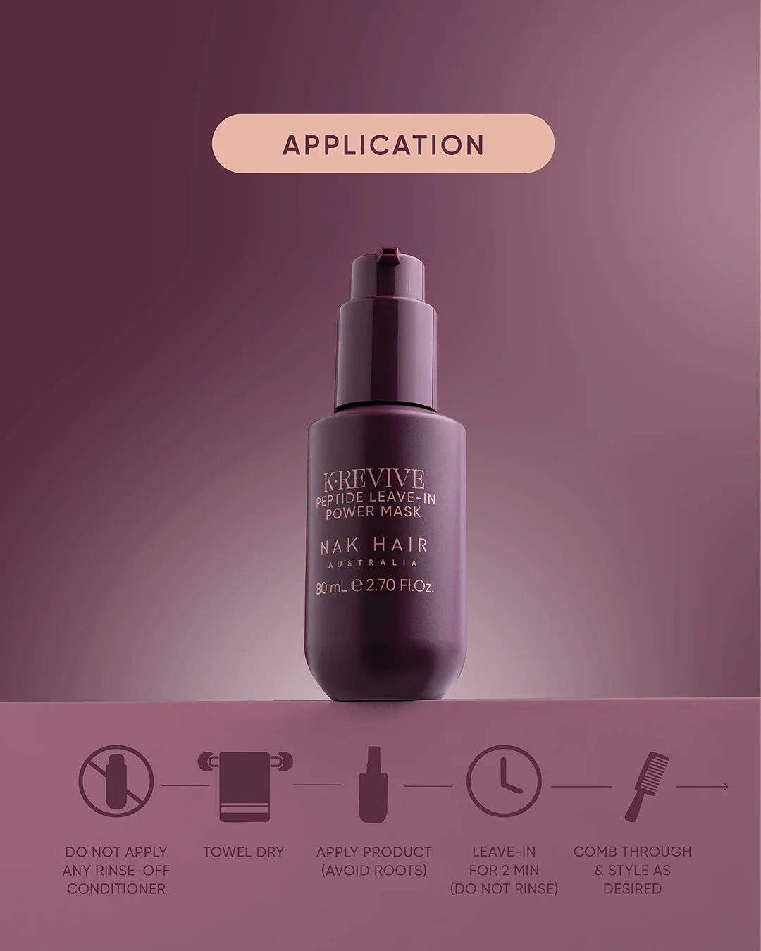 nak hair revive peptide leave in mask application