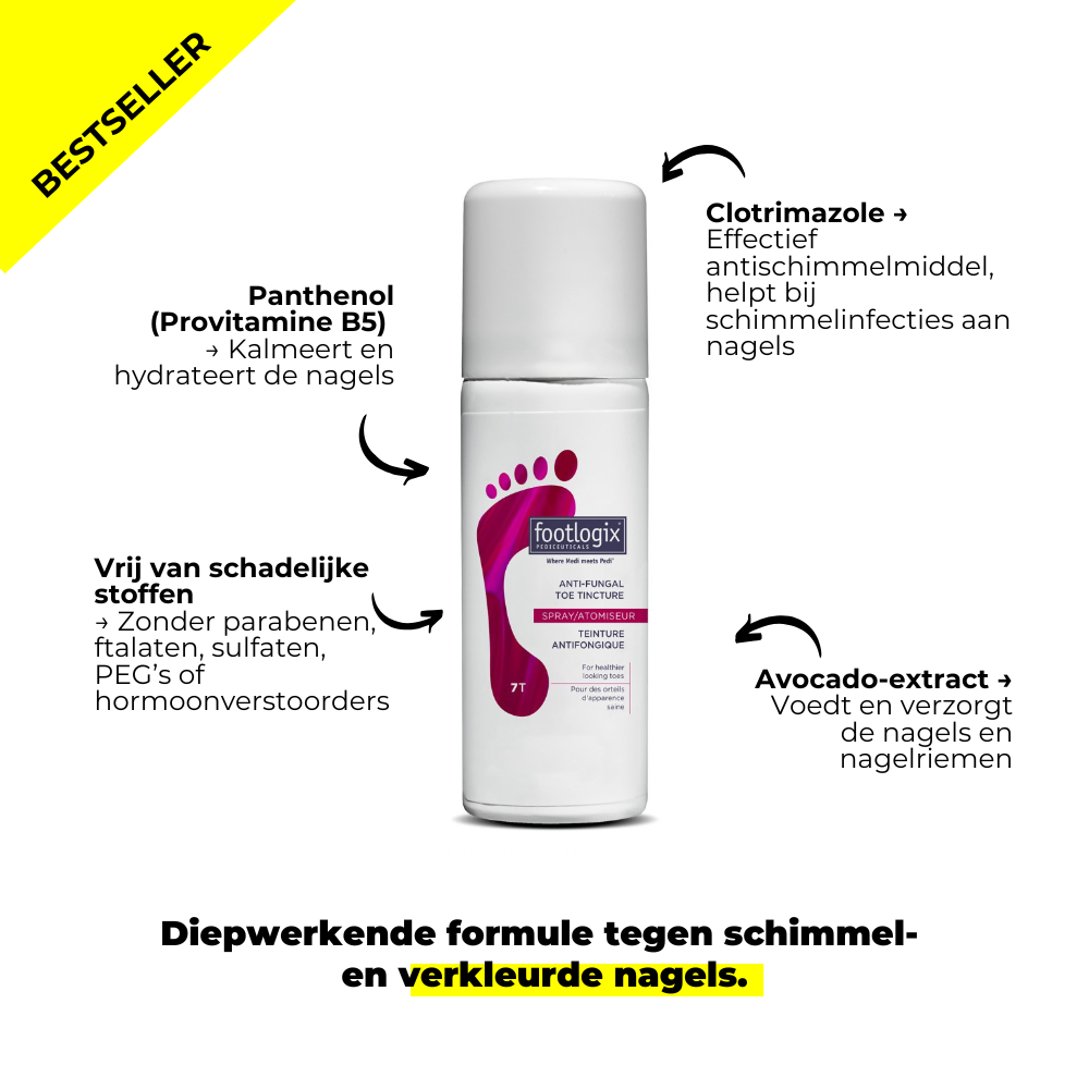 Footlogix Nagelspray 3‑pack voor verkleurde nagels