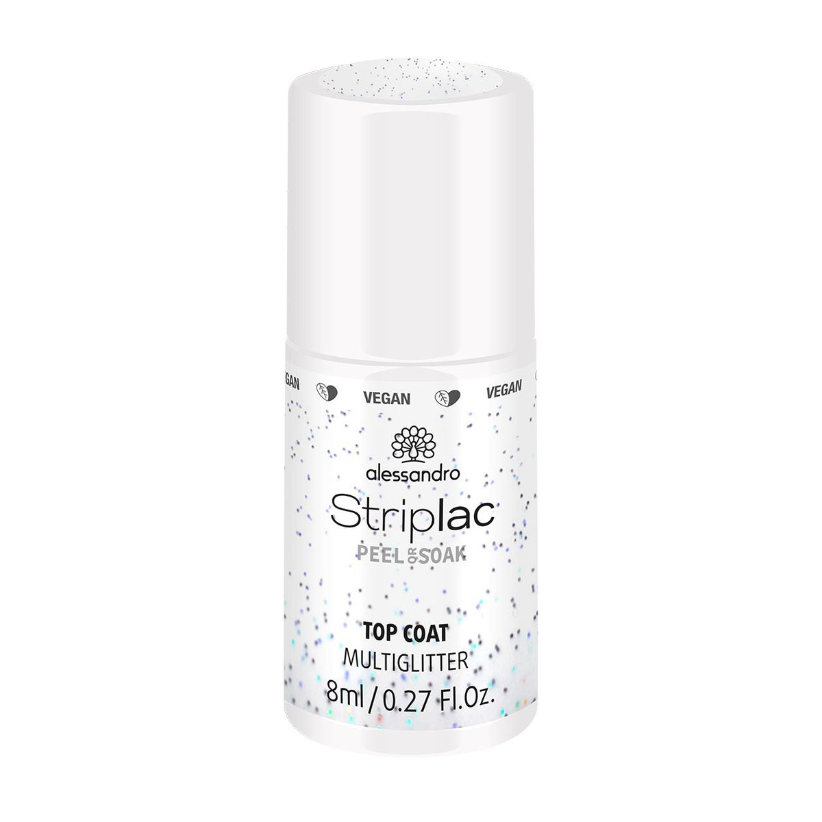Striplac Peel or Soak Gellak - Top coat multi-paillettes