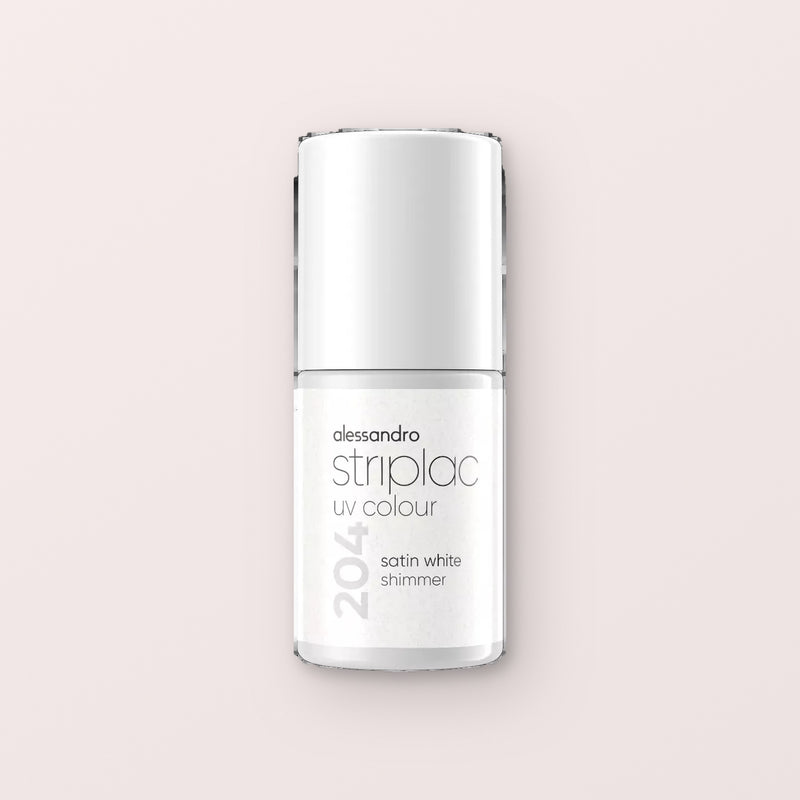 Alessandro Striplac peel or soak gellak Satin White Shimmer 204