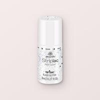 Striplac Peel or Soak Gellak Top coat black glitter