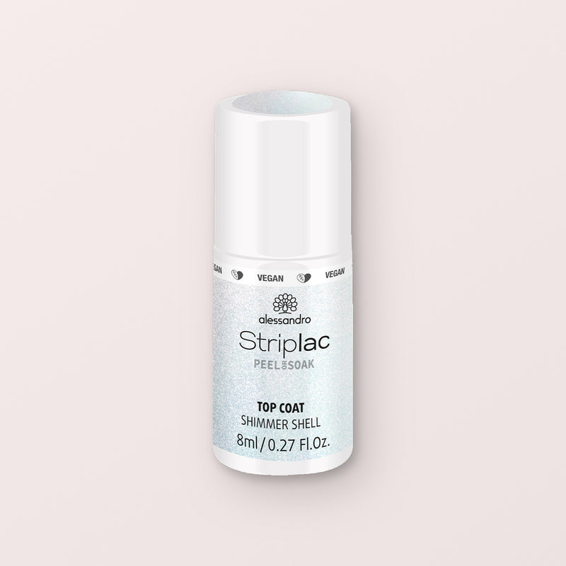 Alessandro Striplac Peel or Soak Gellak Top coat shimmer shell