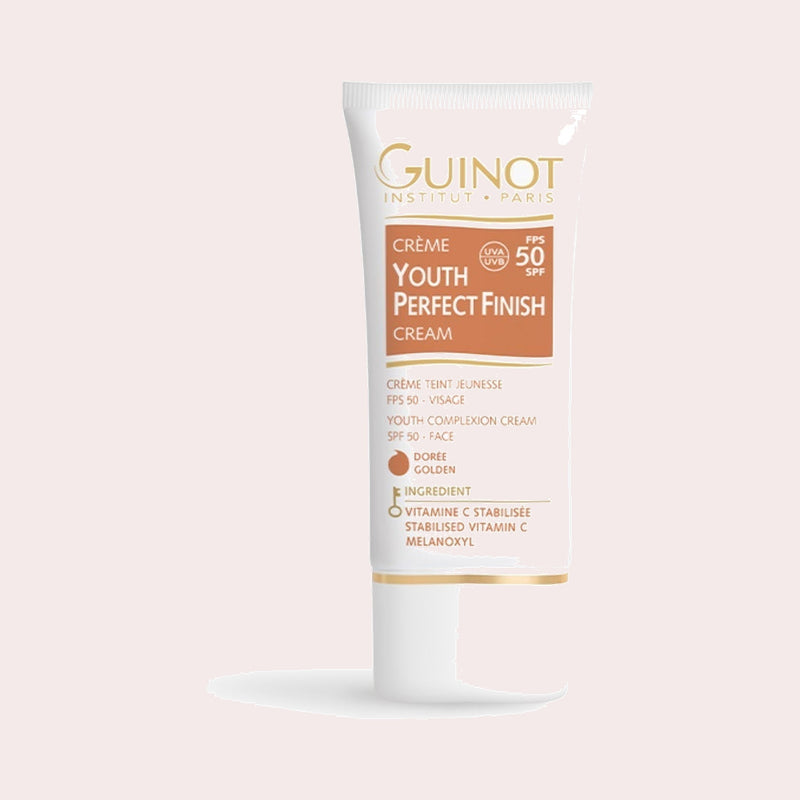 Guinot Crème Youth Perfect Finish Teinte Dorée, getinte anti-age dagcrème met SPF 50 in goudtint
