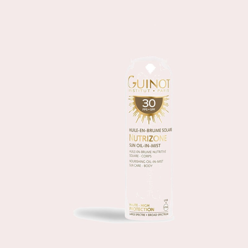 Guinot Huile en Brume Solaire Nutrizone SPF30, voedende zonne-olie in spray voor het lichaam
