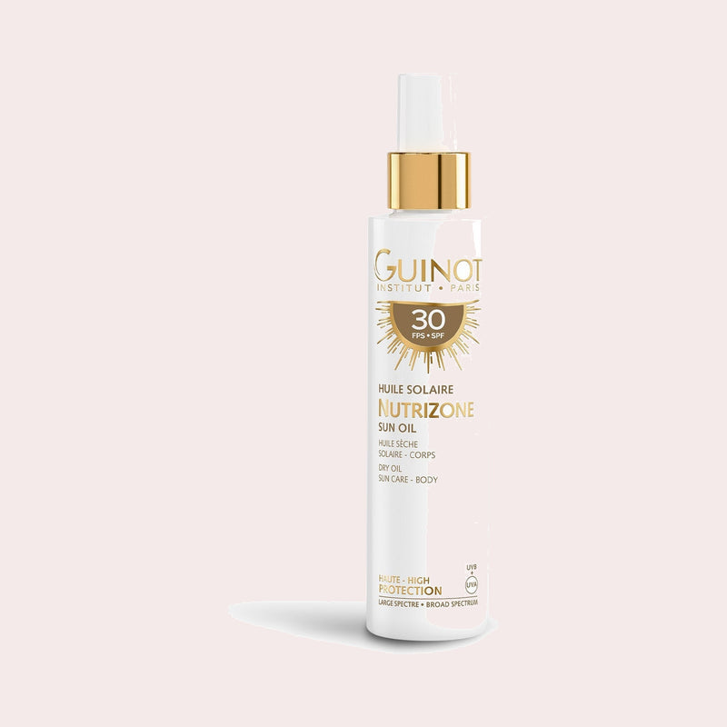 Guinot Nutrizone Huile Solaire SPF30, droge zonne-olie die je bruine kleur intensiveert