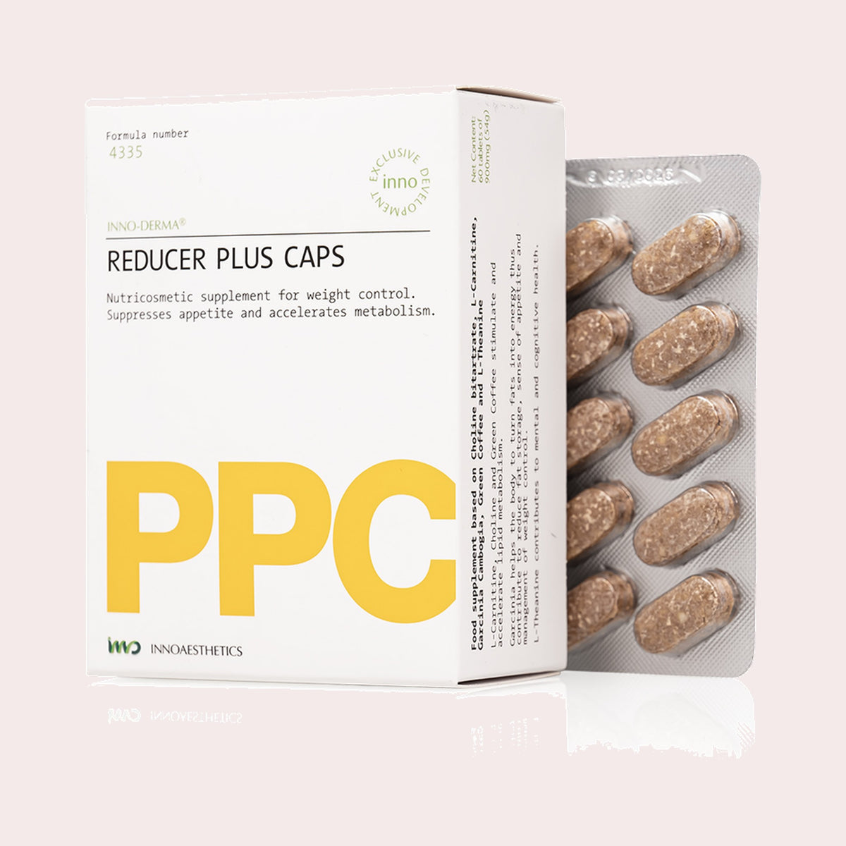 InnoAesthetics Inno-Derma Reducer Plus Caps, nutricosmetisch supplement voor gewichtscontrole