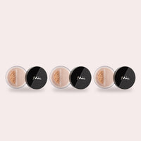 Mii Cosmetics Irresistible Face Base trio, 3 potten minerale foundation