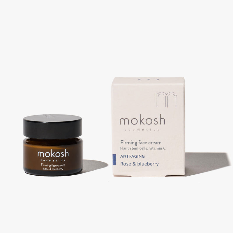 mokosh firming anti-aging face cream rose & blueberry – verstevigende vegan gezichtscrème met rozenextract en bosbessenolie