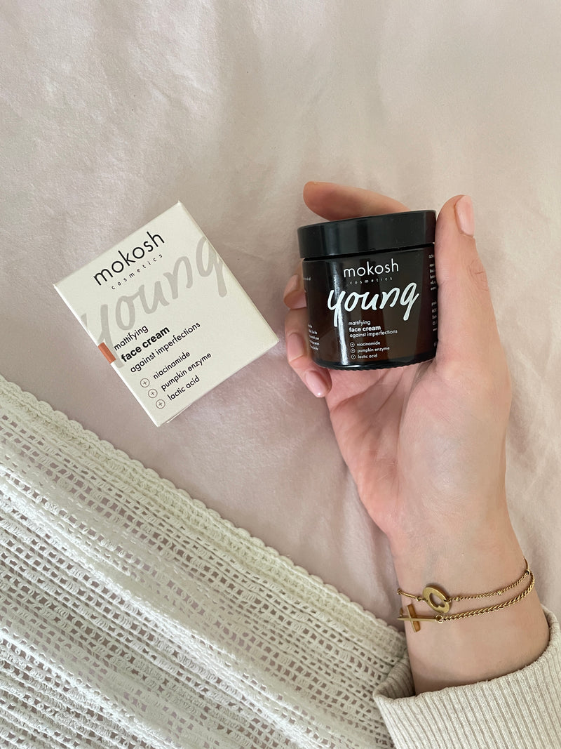 mokosh young mattifying anti imperfection face cream tegen puistjes en onzuiverheden voor de jeugd jonge huid tiener huid jeugdpuistjes