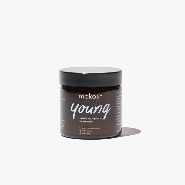 mokosh young kalmerende creme voor een jonge huid jeugdige huid tiener huid met pre en pro biotica