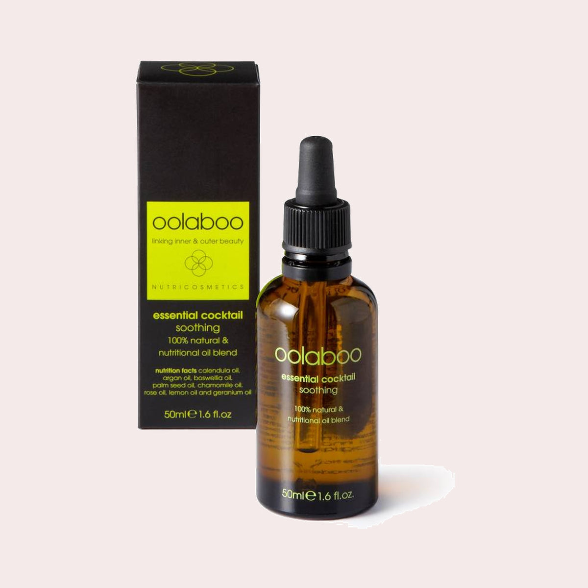 Oolaboo Essential Cocktail Soothing Oil Blend, kalmerende gezichtsolie voor de gevoelige, rode huid