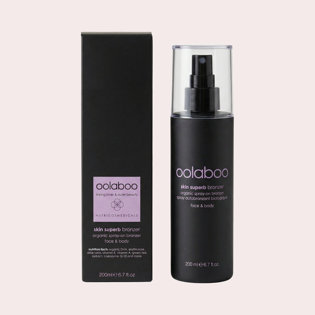 Oolaboo Skin Superb Organic Spray-On Bronzer, biologische zelfbruiner spray voor gezicht en lichaam