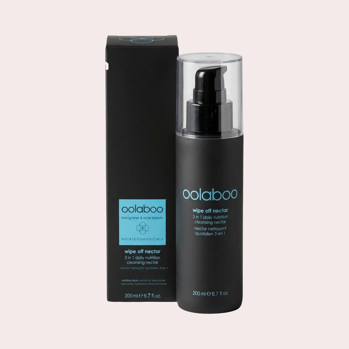 Oolaboo Wipe Off 3 in 1 Daily Nutrition Cleansing Nectar, reinigingsmelk, make-up remover en tonic in één