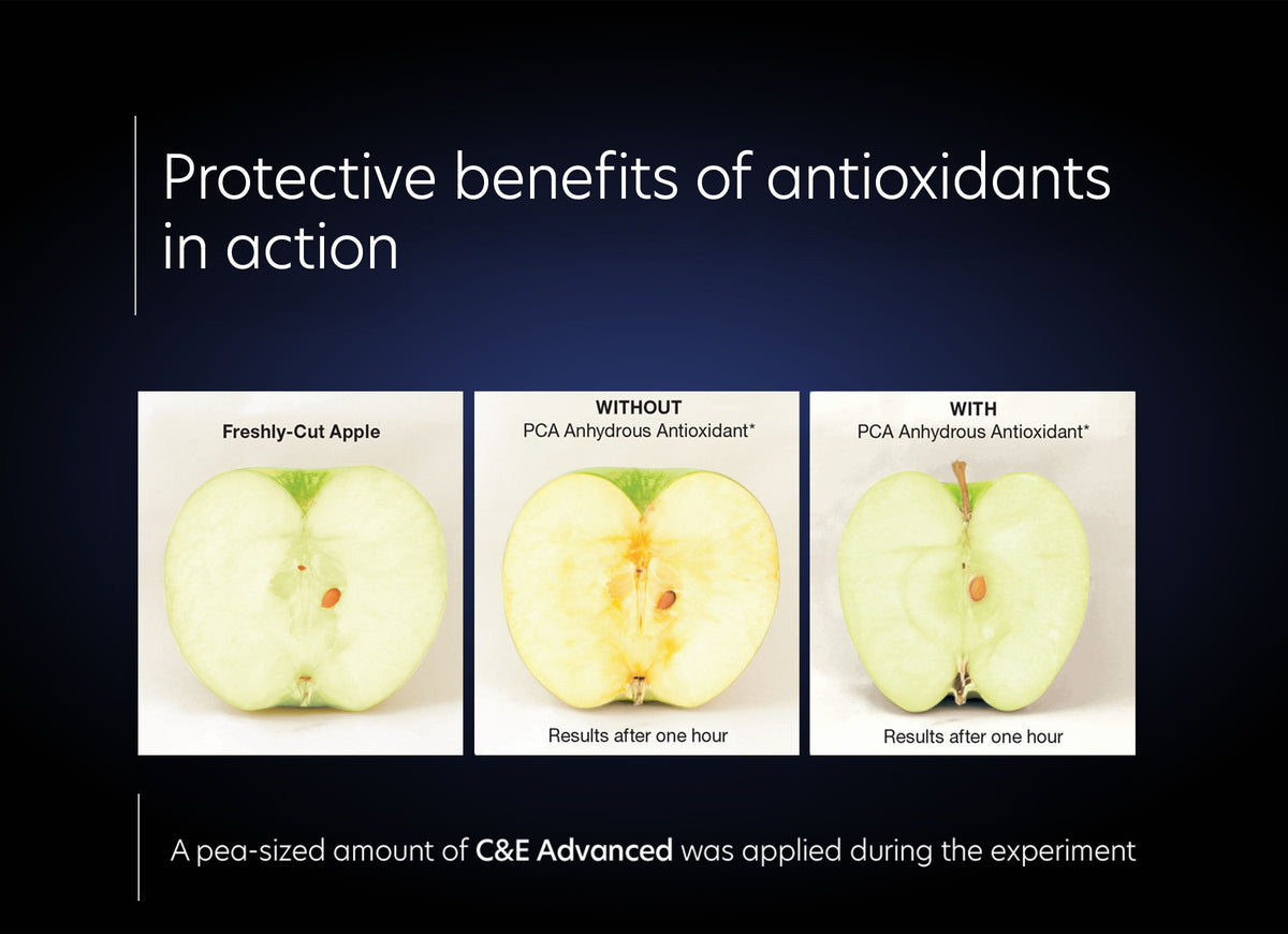 pca skin advanced anti oxidanten tegen huidveroudering en donkere vlekjes voor en na