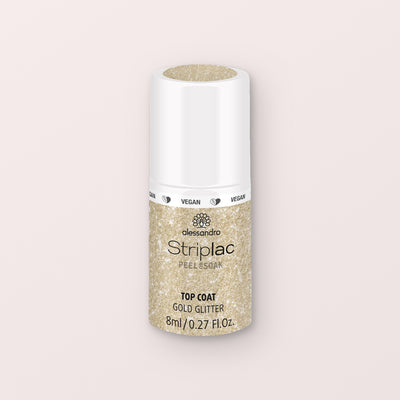 Striplac Peel or Soak Gellak Top coat gold glitter