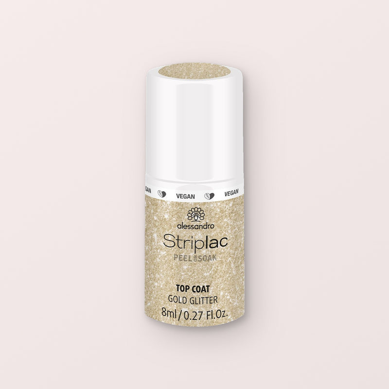 Striplac Peel or Soak Gellak Top coat gold glitter