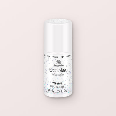 Striplac Peel or Soak Gellak Top coat multi glitter