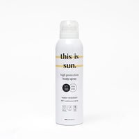 This is us, this is sun body spray SPF30 high protection water-resistant 