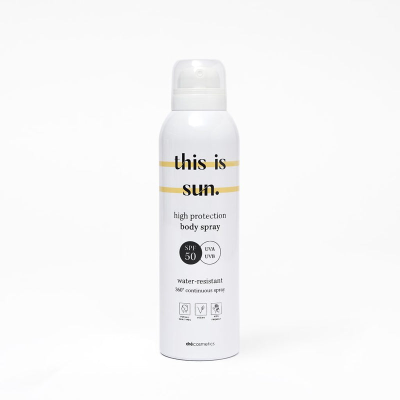 This is us, this is sun, body spray SPF50 high protection water-resistant 