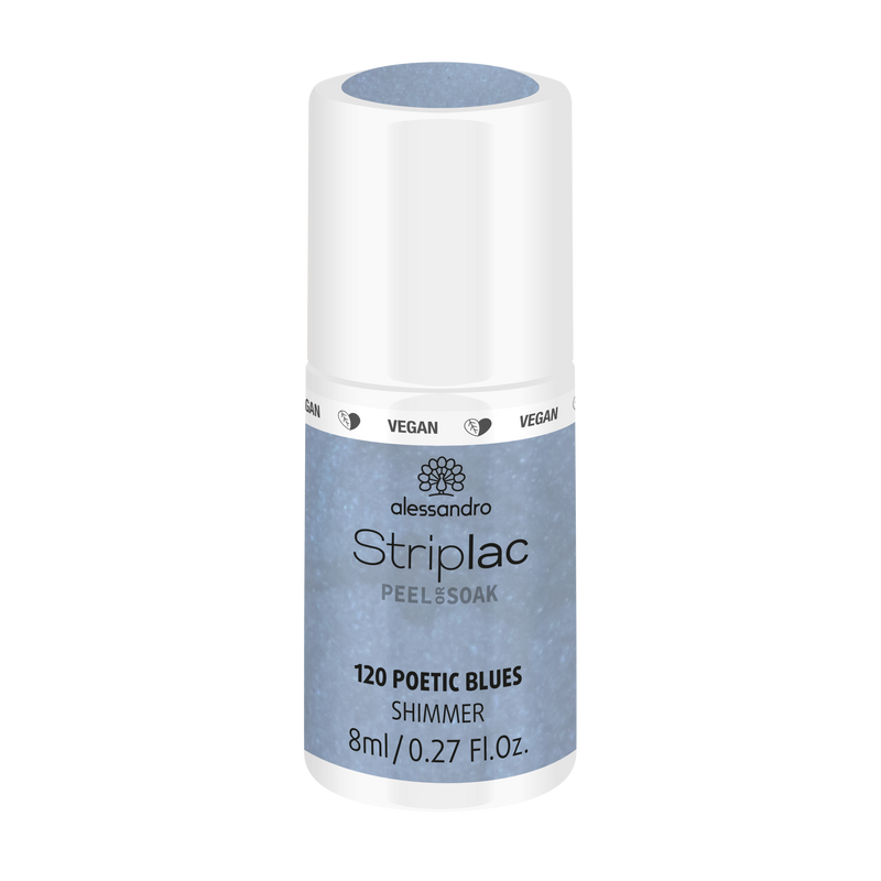 Alessandro | Striplac Peel or Soak Gellak - Poetic Blues shimmer 120