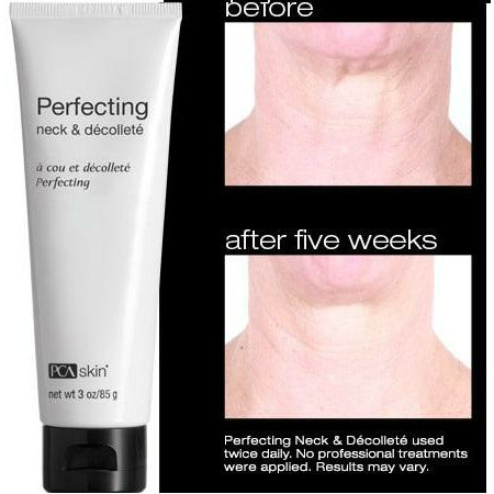 pca skin perfecting neck decollete textuur voor en na